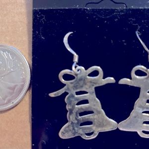 Vintage 925 Silver Christmas Bell Earrings